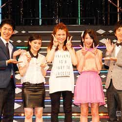 左から:池田一真(しずる)、塩野谷早耶香、泉彩世子、上野優華、村上純(しずる)