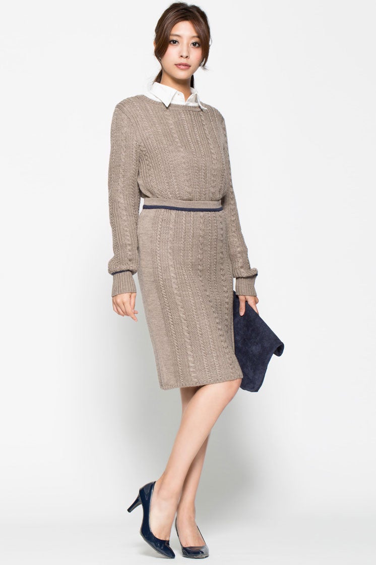 袖ラインケーブルニット「riana」3,200円（税込）／画像提供：DEPARTMENT