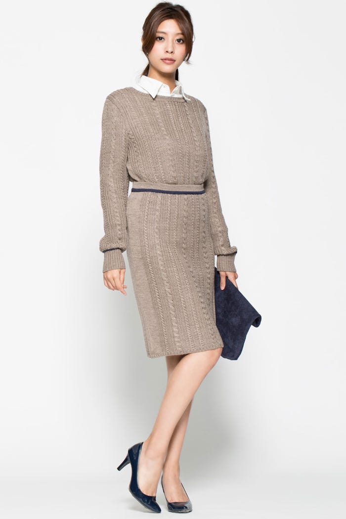 袖ラインケーブルニット「riana」3,200円(税込)/画像提供:DEPARTMENT