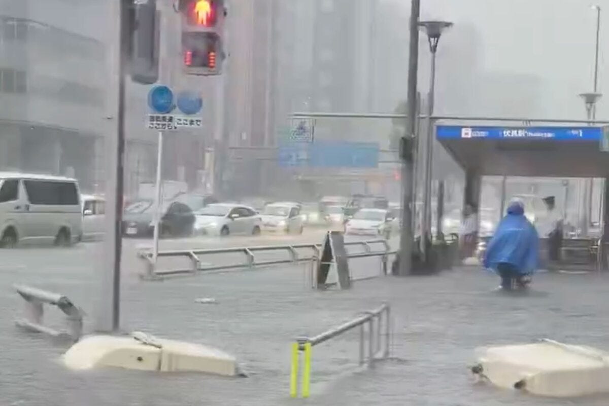 冠水した名古屋の様子