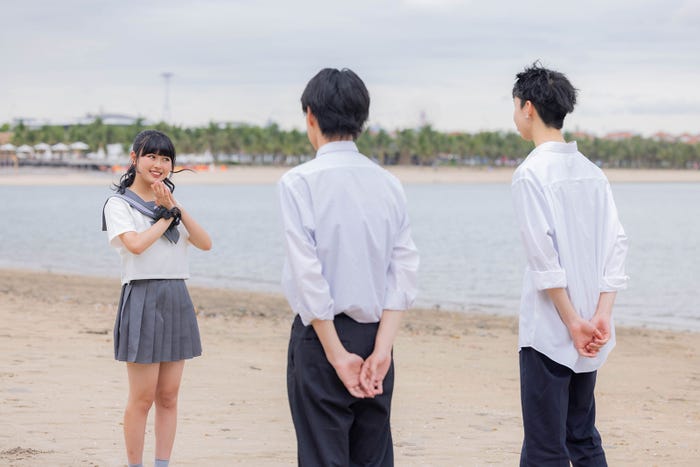 ひな、るい、もんた「今日、好きになりました。ハロン編」(C)AbemaTV, Inc.