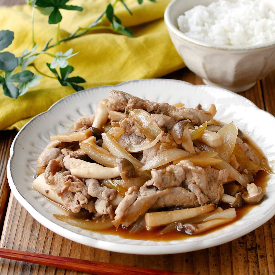 豚肉ときのこの甘辛炒め