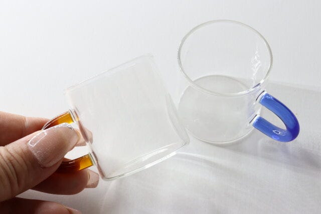 マグ（耐熱ガラス、60mL、A）　色違い