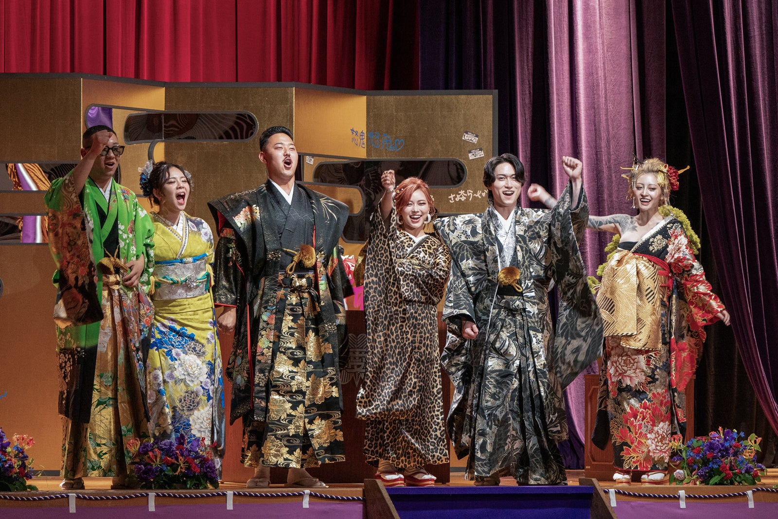 ミルク、てかりん、タックル、きぃーちゃん、てんてん、おとさん／Netflixリアリティシリーズ「ラヴ上等」（提供写真）