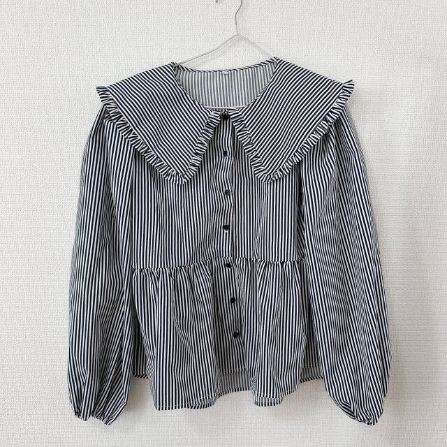 coca　ビッグカラーブラウス　STRIPE