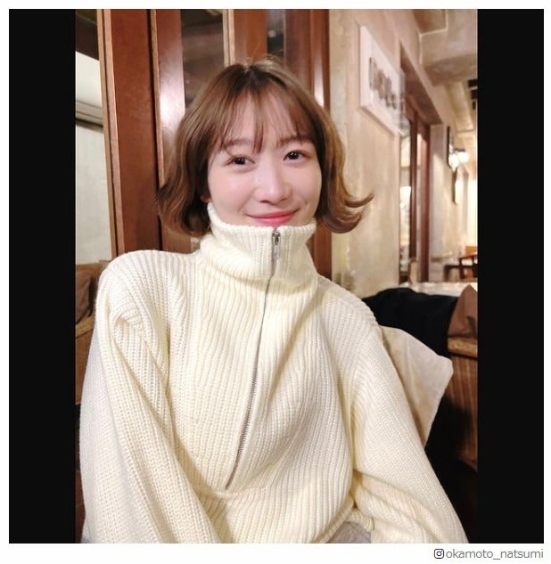 岡本夏美、人生初の全頭ブリーチ＆ばっさりボブにイメチェン「可愛すぎ」「無敵」と絶賛の声