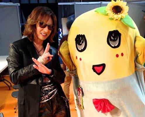 X JAPAN・YOSHIKI×ふなっしー、貴重な2ショット披露 パリで豪華コラボが実現