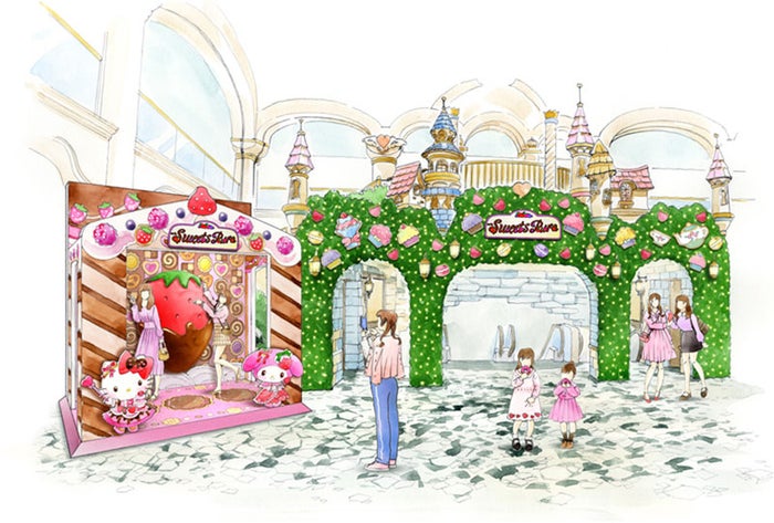 スイーツの世界に入り込んだようなフォトスポット（C）1976，2009 SANRIO CO．，LTD．（C）1976，1990，1993，1996，1999，2001，2004，2010，2019 SANRIO CO．，LTD．
