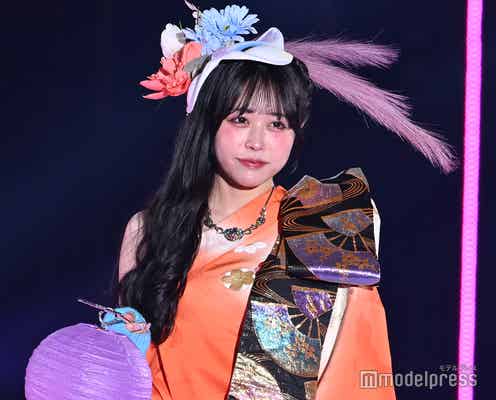 CUTIE STREET佐野愛花、ワンショルダーで美肩際立つ 着物×スニーカーが斬新【IDOL RUNWAY COLLECTION 2025】