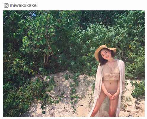 筧美和子、ビキニ姿が「やっぱり最強」豊満バストに釘付け