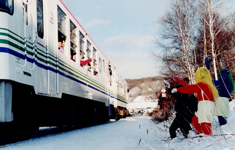 1996年節分のイベント・豆撒き列車（写真提供：岡女堂本家）