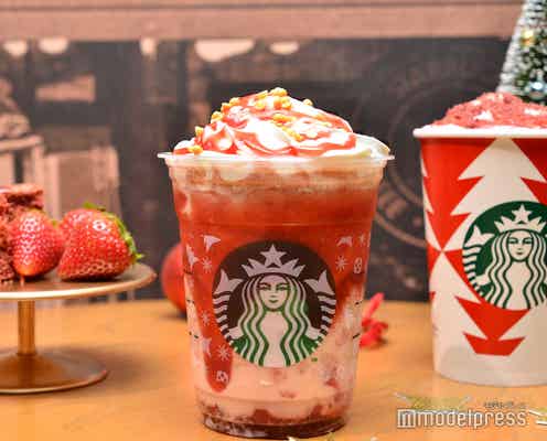 【スタバ新作メニュー】「ストロベリー & ベルベット ブラウニー フラペチーノ」ブラウニー丸ごと1個使用!真っ赤なホリデー限定フラペ<試飲レポ>