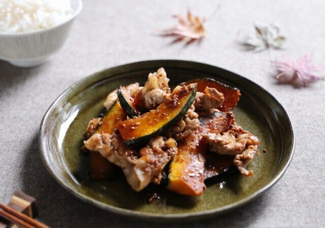 かぼちゃと豚肉の照り焼き粒マスタード炒め かぼちゃと豚肉の照り焼き粒マスタード炒め