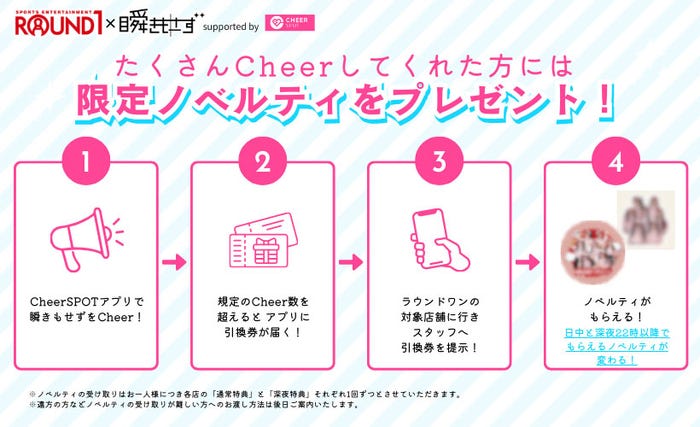 ラウンドワン×瞬きもせず「CheerSPOT」ビジュアル(提供写真)