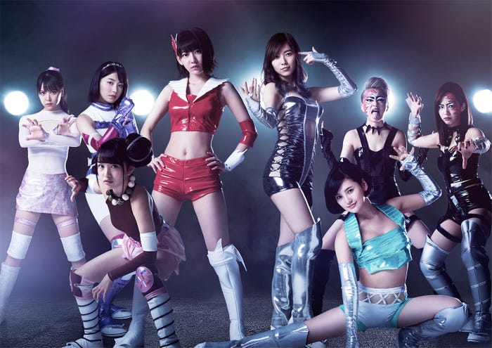 新ドラマ「豆腐プロレス」/(左上から時計回り)白間美瑠、横山由依、宮脇咲良、松井珠理奈、島田晴香、松村香織、兒玉遥、向井地美音(C)テレビ朝日