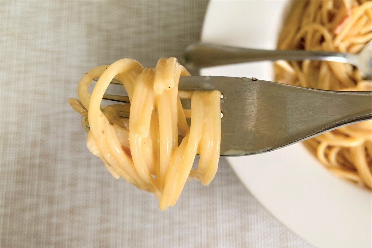 レンジで本格カルボナーラ