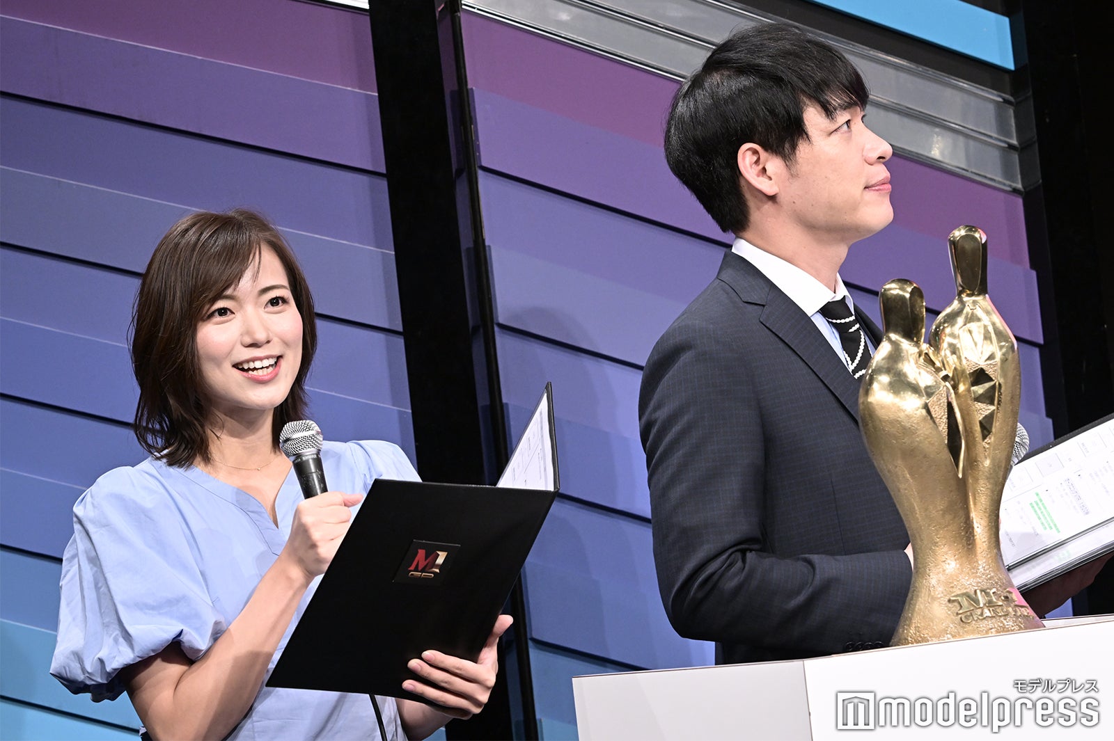 斎藤真美アナウンサー、川島明（C）モデルプレス