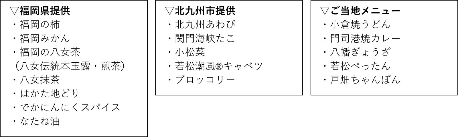 「TGC KITAKYUSHU 2022 by TOKYO GIRLS COLLECTION」バックヤードケータリングメニュー（提供写真）