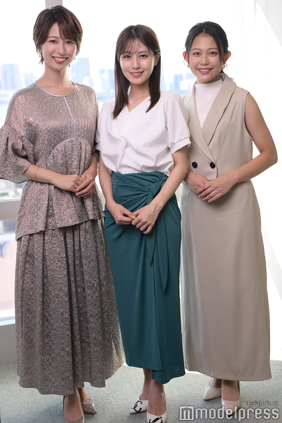海老原優香アナ、堤礼実アナ、松崎涼佳アナ（C）モデルプレス