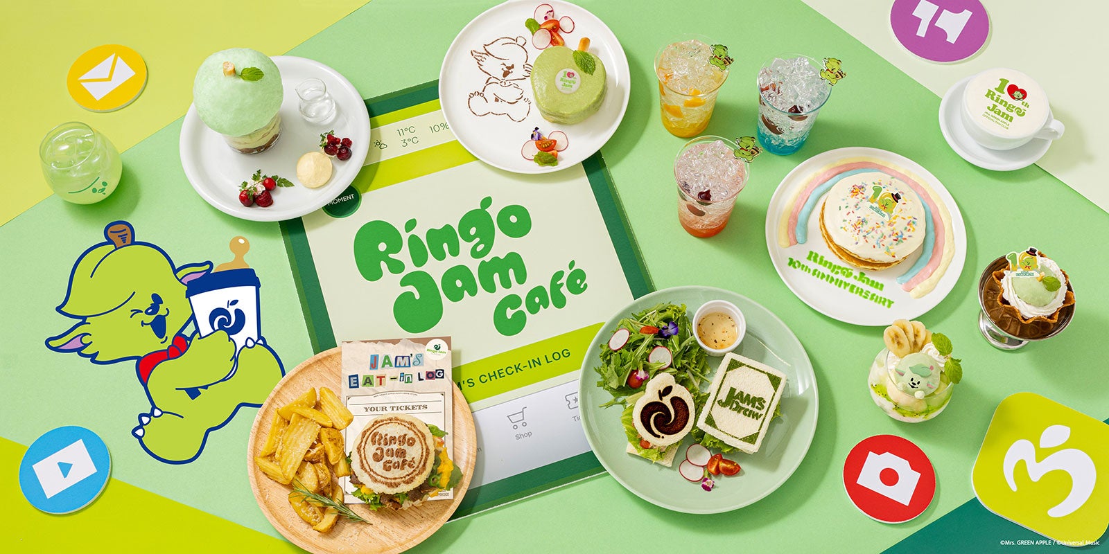 Mrs. GREEN APPLE、テーマカフェ期間限定オープン 開催店舗・メニュー公開