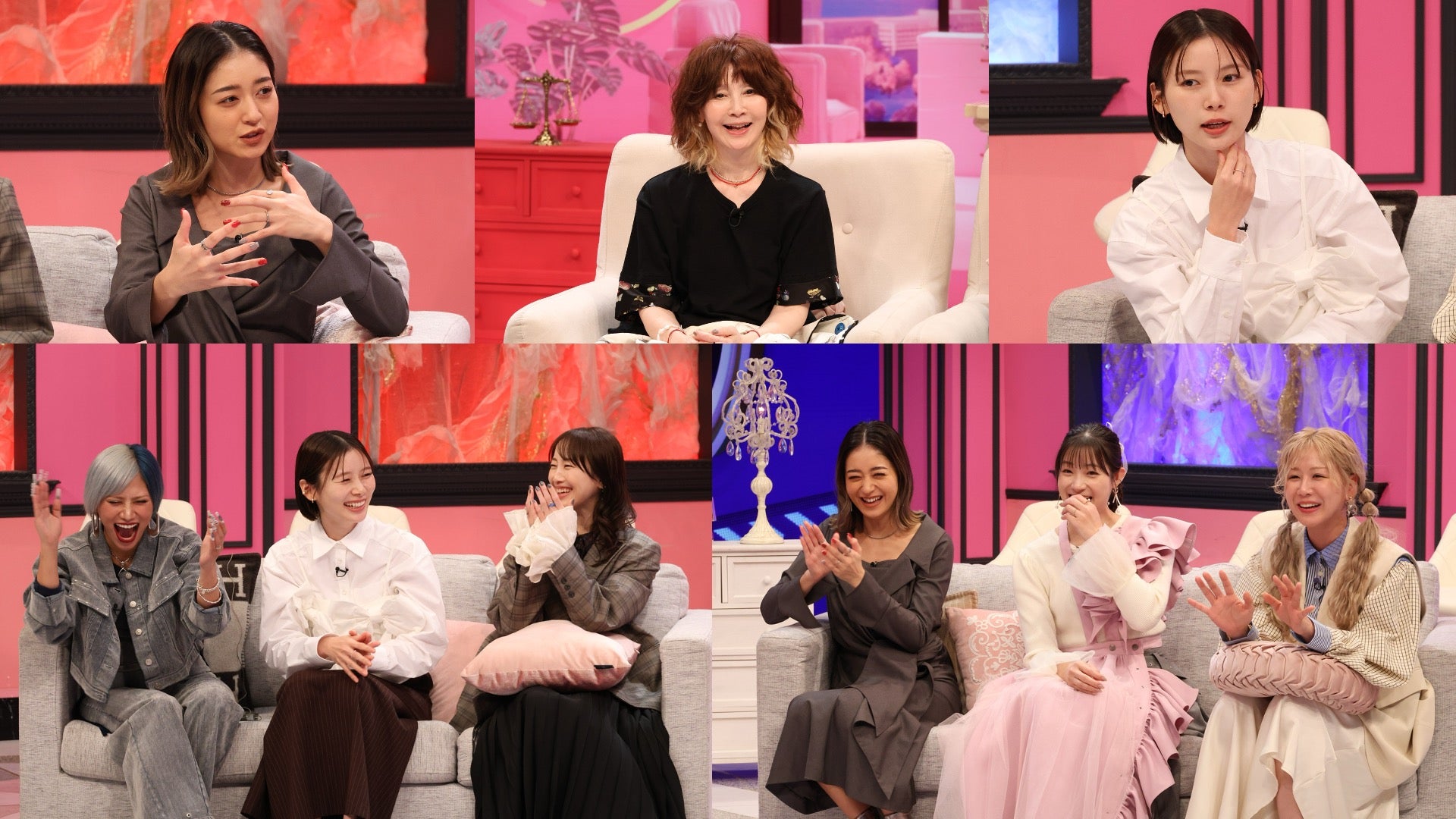 （上段左から）池田美優、YOU、朝日奈央（下段左から）信子、朝日奈央、松井玲奈、池田美優、足立梨花、大家志津香（C）フジテレビ