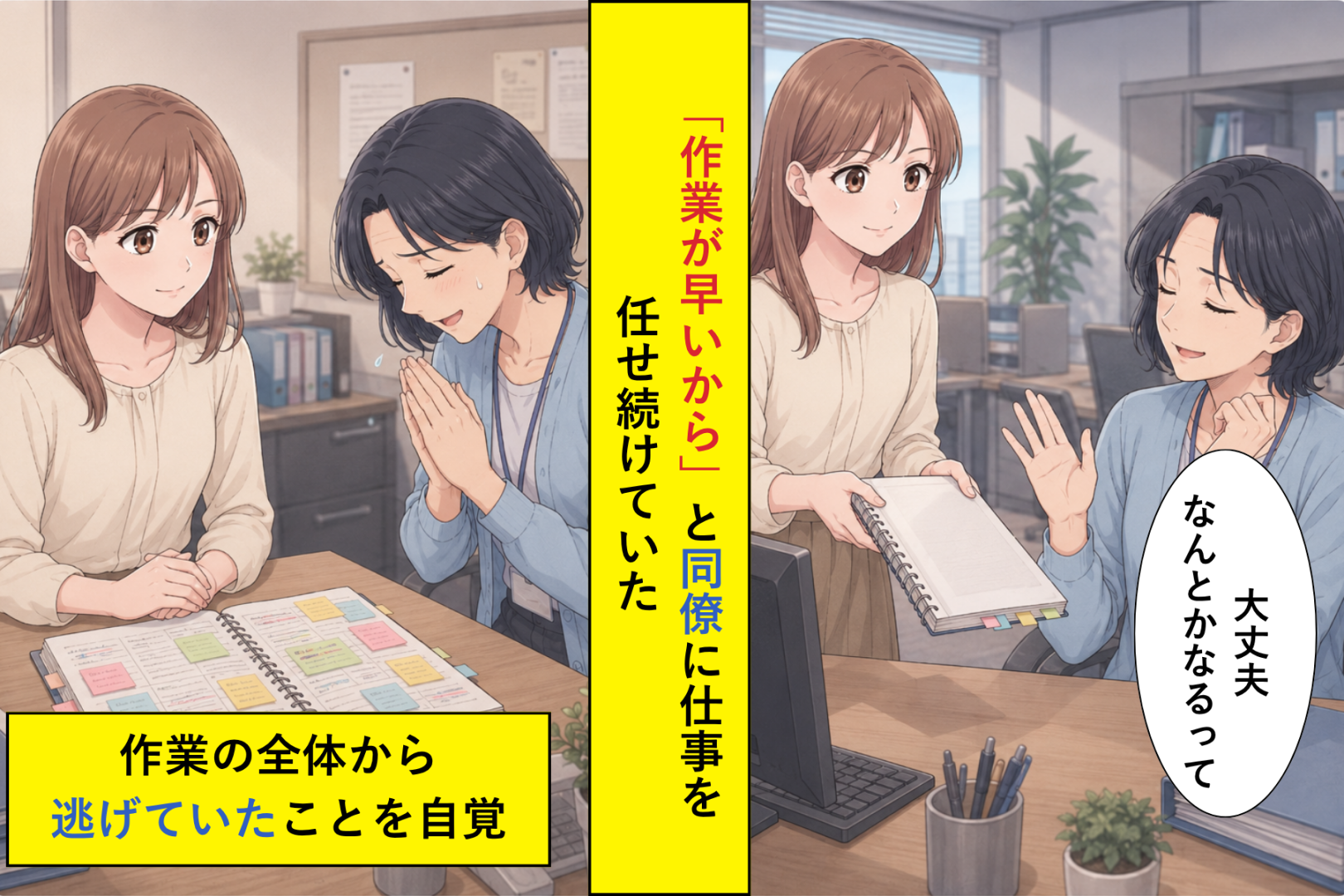 「作業が早いから」と仕事を任せ続けた私が、休暇中の同僚へ電話した理由