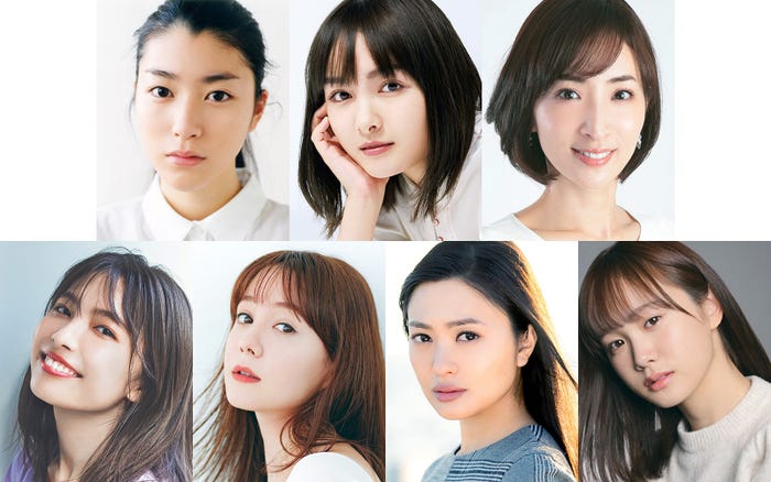 (上段左から)成海璃子、葵わかな、真飛聖(下段左から)寺本莉緒、トリンドル玲奈、北原里英、尾碕真花(C)テレビ東京