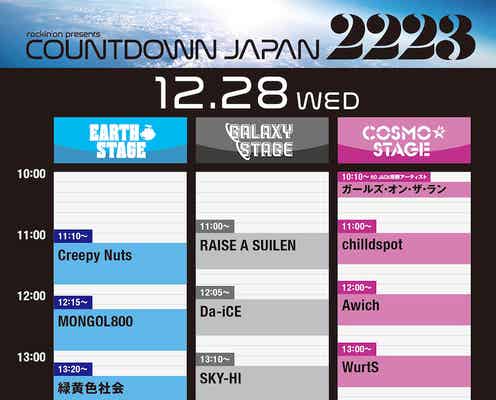 「COUNTDOWN JAPAN 22/23」タイムテーブル発表