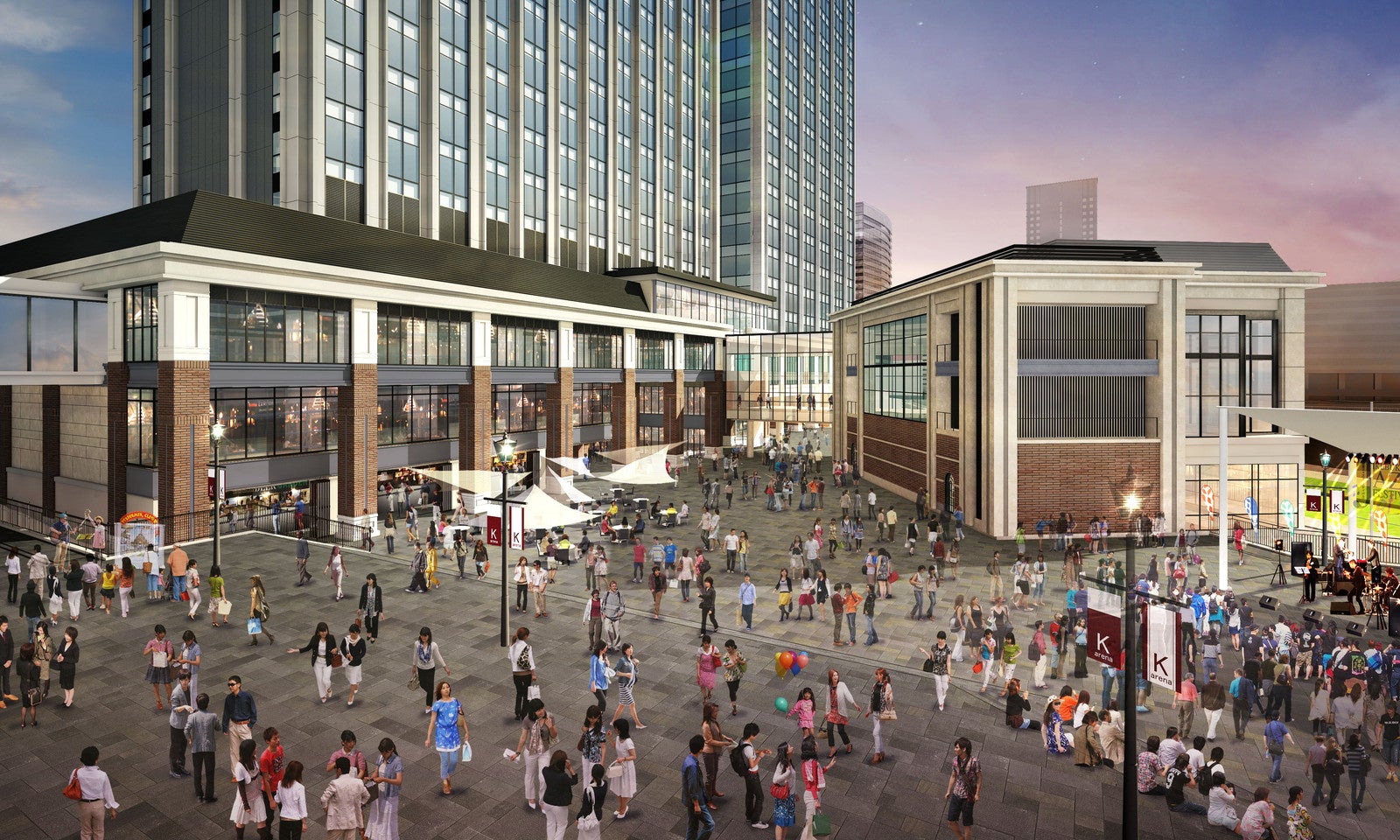 ホテル前ミュージックテラスの広場／画像提供：ヒルトン