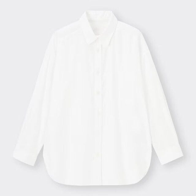 GU　レディース　おすすめ　オススメ　プチプラ　コスパ　高見え　2023　春　新作　先行販売　リネンブレンドオーバーサイズシャツ　シャツ　リネンブレンド　白シャツ