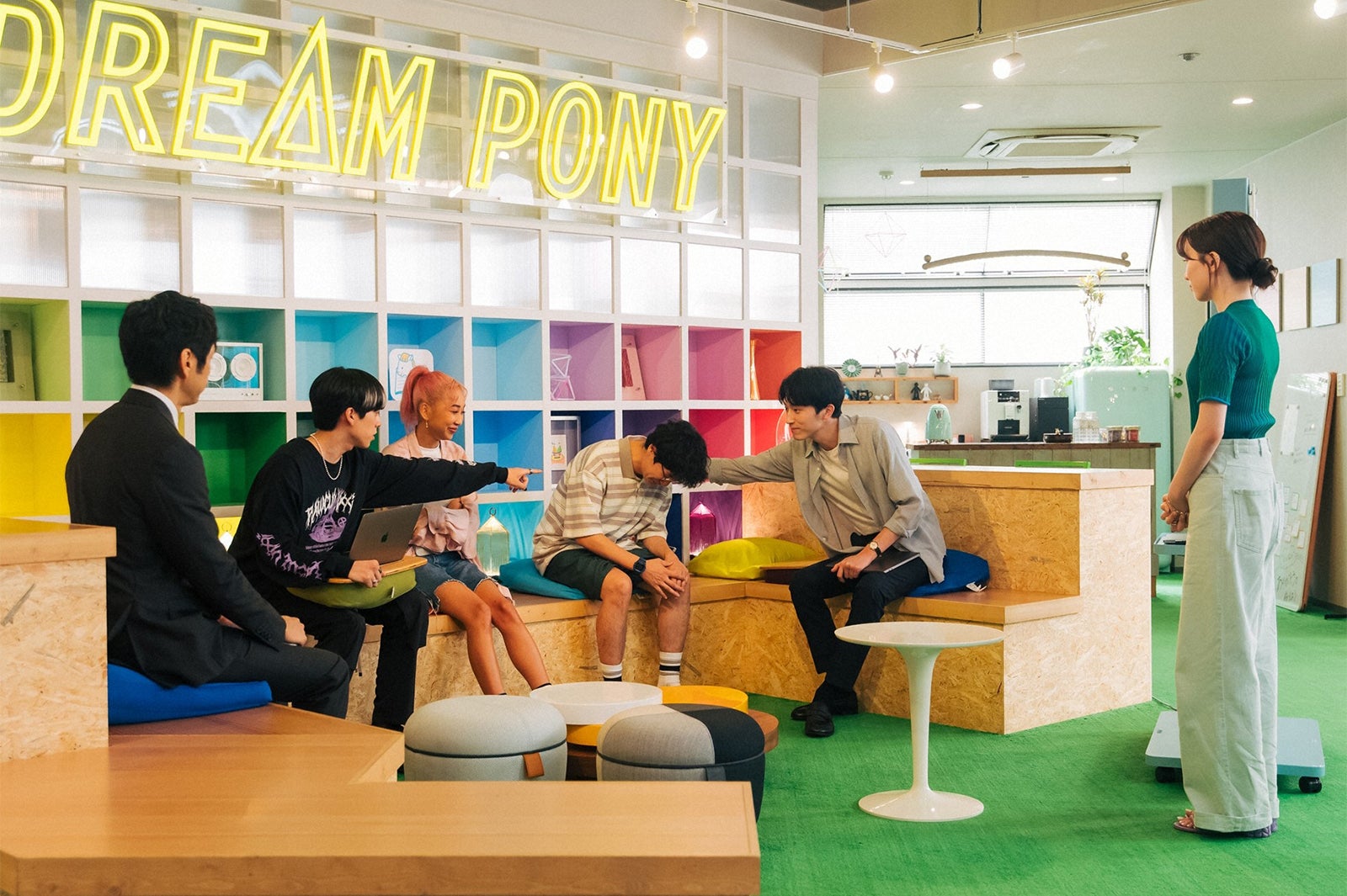 西島秀俊、坂東龍汰、青山テルマ、前原滉、杉野遥亮、永野芽郁／「ユニコーンに乗って」第9話より（C）TBS