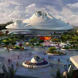 2027年開業予定の「スペース・マウンテン」および周辺の広場（C）Disney