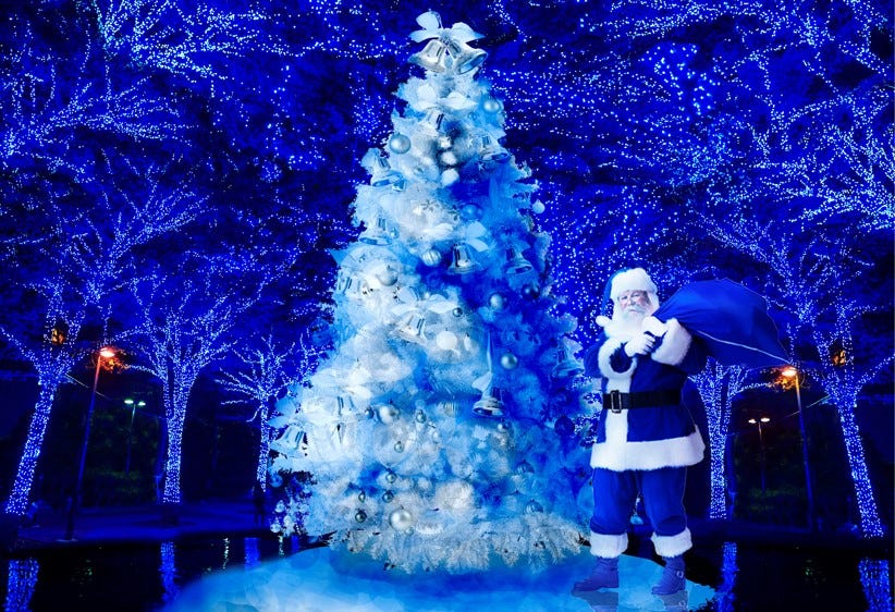 渋谷イルミ「青の洞窟」でホワイトクリスマス 雪が幻想的な世界へ誘う