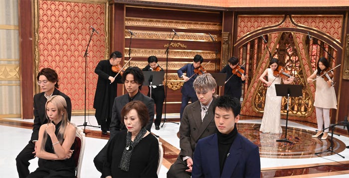 (上段左より)横尾渉、藤ヶ谷太輔、二階堂高嗣(下段左より)倖田來未、上沼恵美子、竹内涼真(C)ABCテレビ