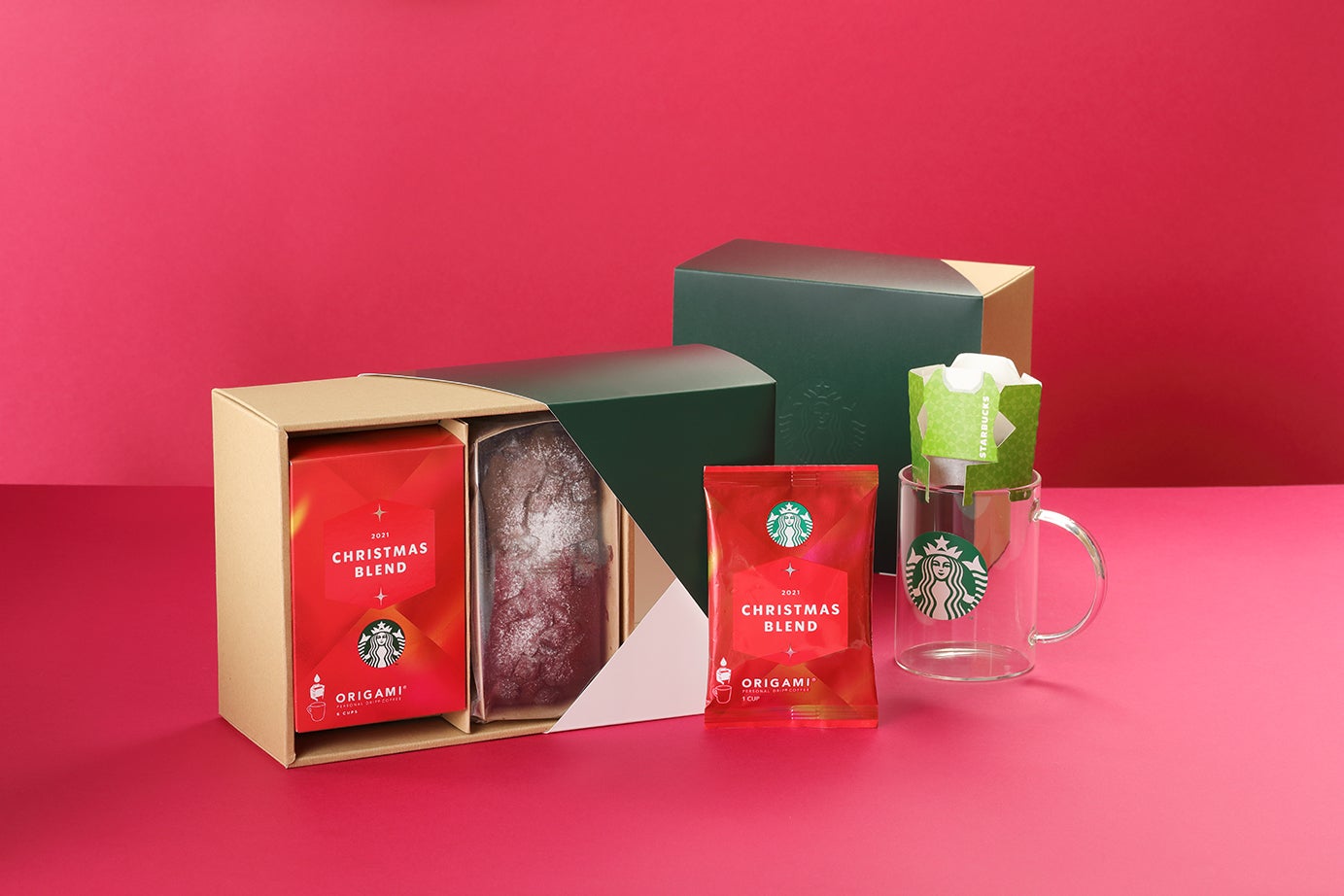 スターバックス オリガミ（R）＆ガトーショコラアソートセット ¥1,573＋ORIGAMI（R）／画像提供：スターバックス コーヒー ジャパン