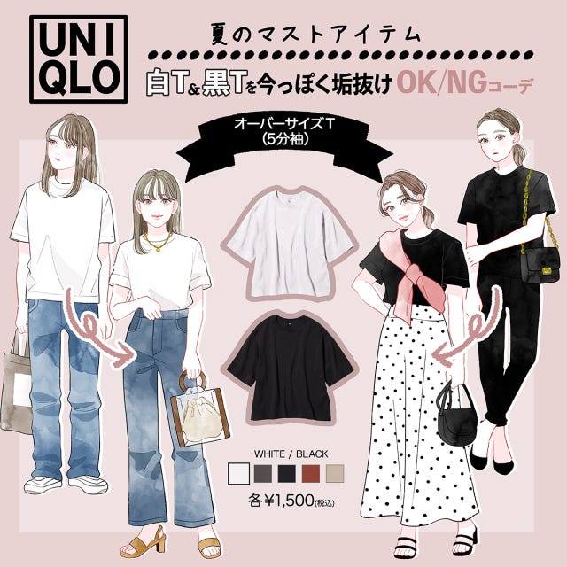 コーデイラスト コーデイラスト NG OKコーデ 定番 Tシャツ