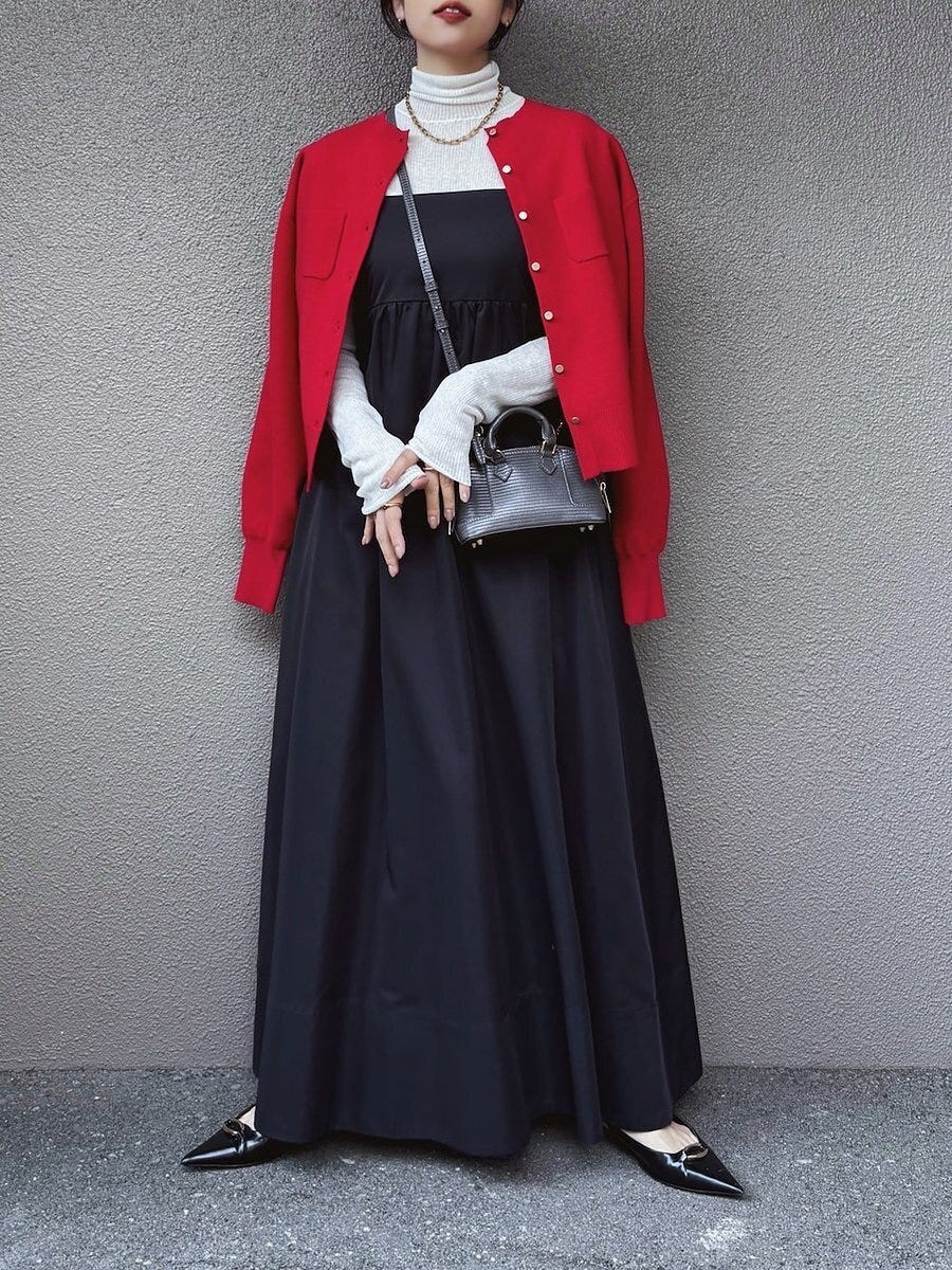 黒ワンピースコーデ1