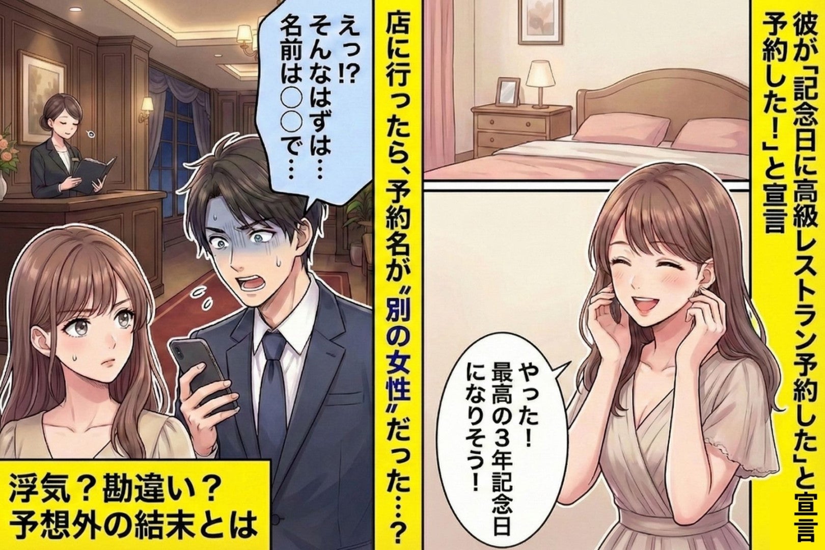 彼が「記念日に高級レストラン予約した！」→店に行ったら予約名が“別の女性”だった話