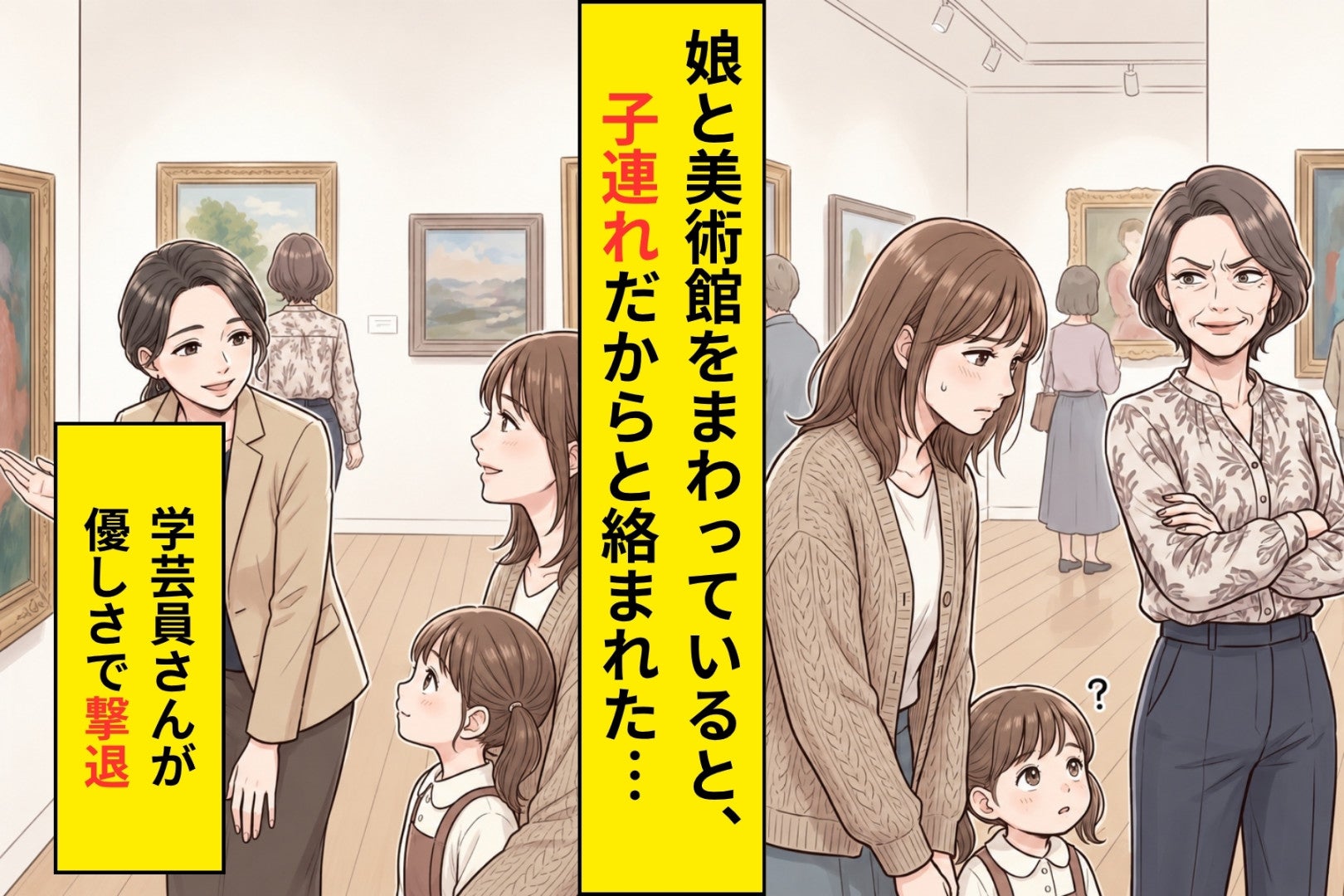 「子連れは迷惑でしょ」と睨まれた美術館で、隣に立った学芸員が見せた行動
