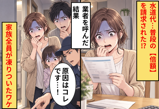 水道代…普段の【倍額】を請求された！？業者を呼んだ結果⇒「原因はコレです…！」家族全員が凍りついたワケ