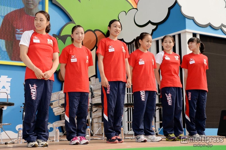 「体操世界選手権2014」に出場する日本代表選手の壮行会の模様