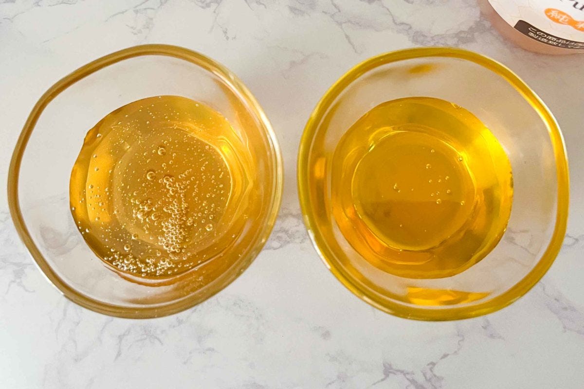 熊手のはちみつと普段使っているはちみつの比較