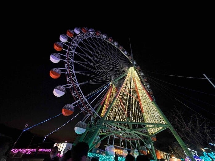 最高到達点・地上約420ｍの「光のかんらんしゃ」