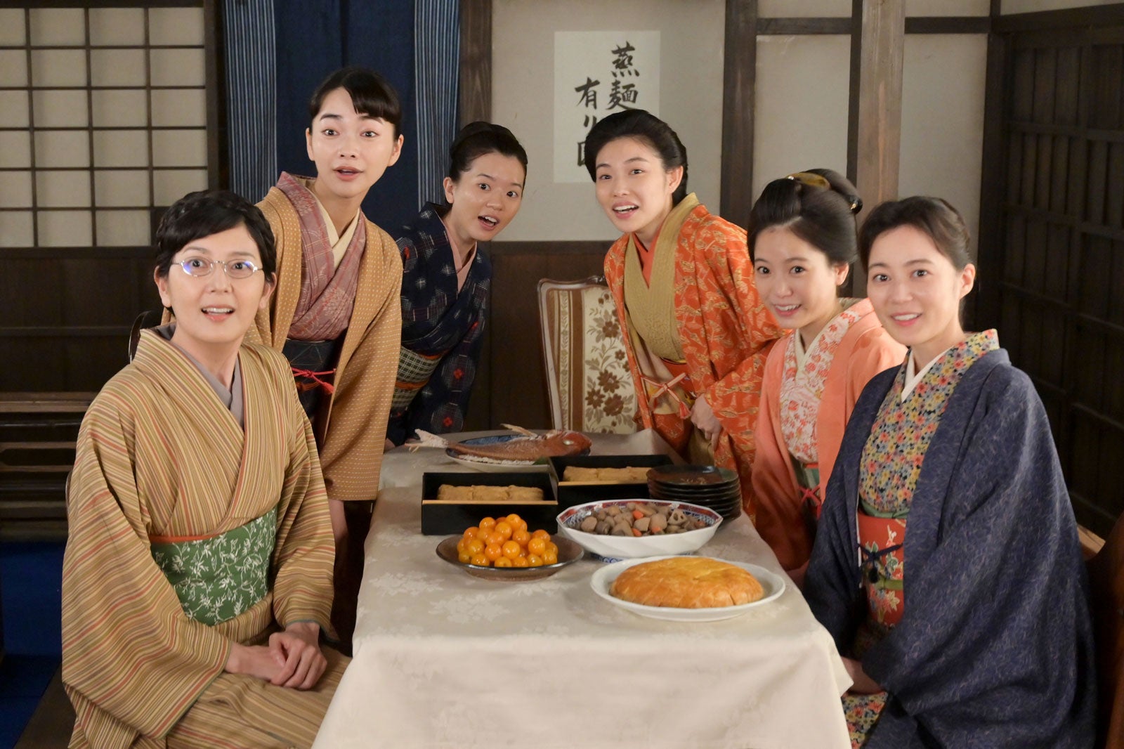 菊池亜希子、見上愛、原嶋凛、木越明、中井友望、生田絵梨花「風、薫る」第100話（C）NHK