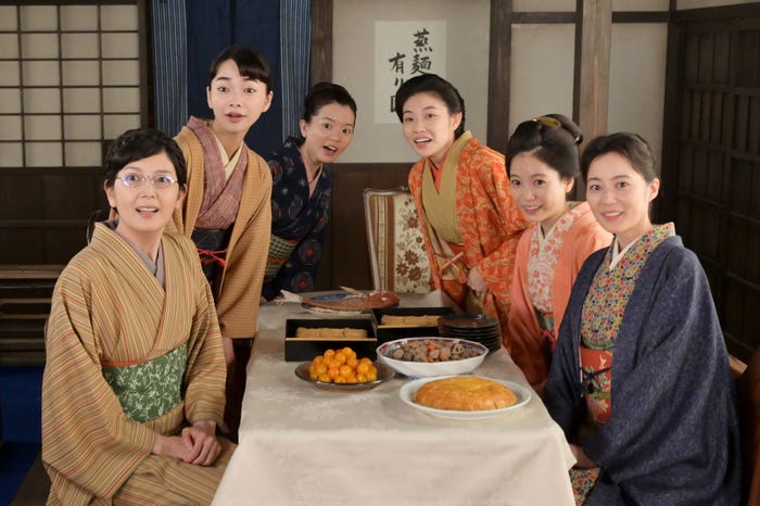 菊池亜希子、見上愛、原嶋凛、木越明、中井友望、生田絵梨花「風、薫る」第100話(C)NHK