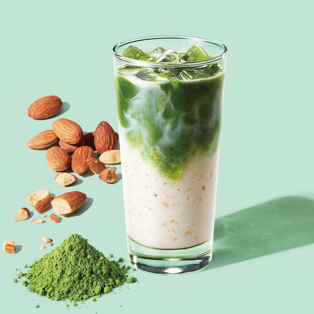 【スタバ新作メニュー】「抹茶＆クラッシュ アーモンドミルク ティー ラテ」全国5店舗限定で