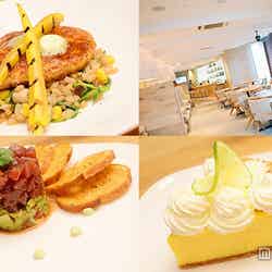 (左上から時計回り)「カジキマグロのスパイスグリル」1,700円、「キーライムパイ」1,130円、「アヒマグロのタコス」1,580円