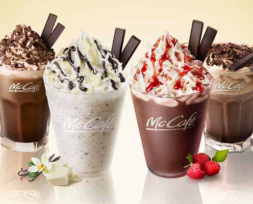 マックカフェ、ホワイトチョコフラッペが登場 雪がモチーフの贅沢な味わい