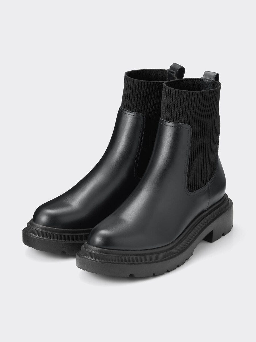 2026gu大人女性おすすめ春リブニットソックスブーツ