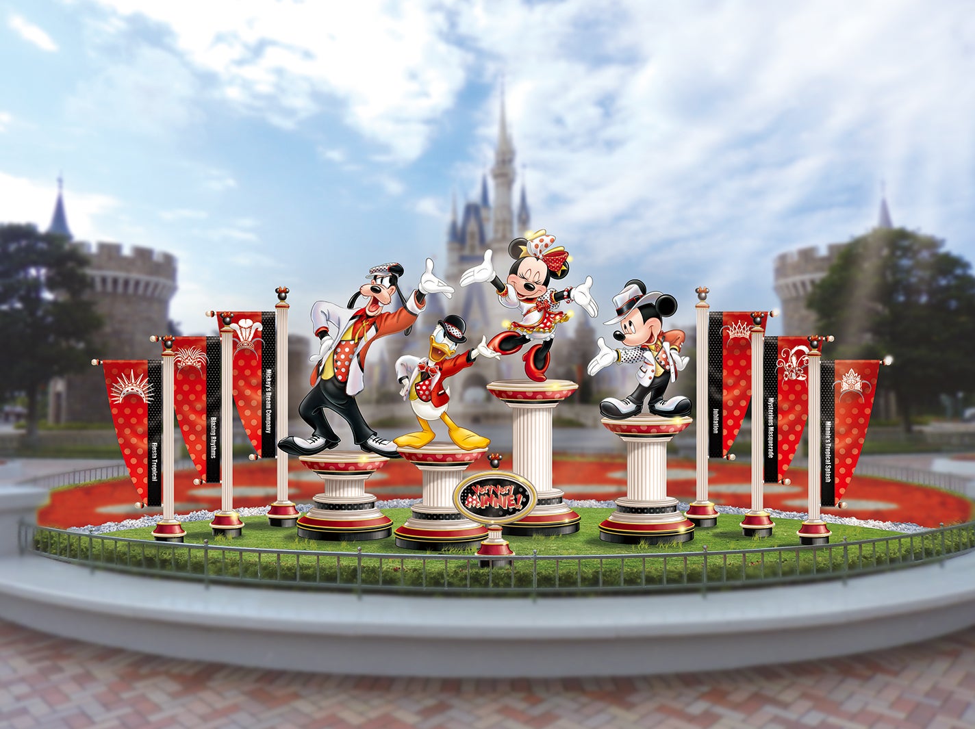 シンデレラ城前のプラザのフォトロケーション （C）Disney